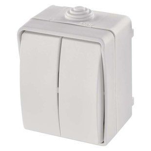 Вимикач зовнішній 2 кл. білий IP54 EMOS, A1398.4 A1398.4 фото