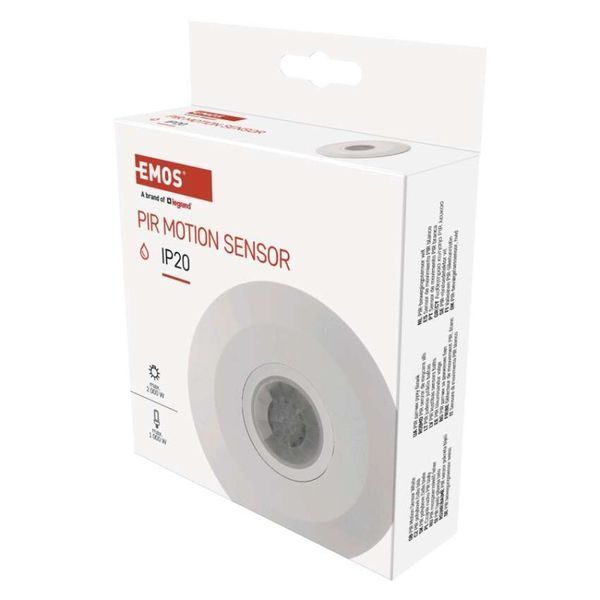 Датчик руху EMOS, G1150, PIR, 2000W, IP20, білий G1150 фото