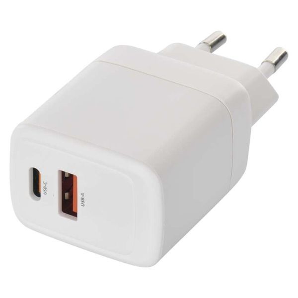 Универсальное USB GAN зарядное устройство EMOS V02G20 1xUSB-A, 1xUB-C 20W 220V PD V02G20 фото