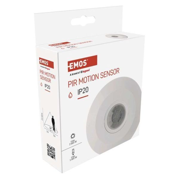 Датчик руху EMOS, G1150, PIR, 2000W, IP20, білий G1150 фото