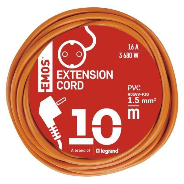 Мережевий подовжувач Emos P01210R 1 розетка 10 м 1,5 мм&sup2; P01210R фото