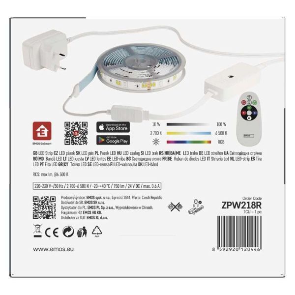 Світлодіодна стрічка GoSmart WiFi 2 м, 11 Вт, 750 лм, RGB/CCT ZPW218R ZPW218R фото