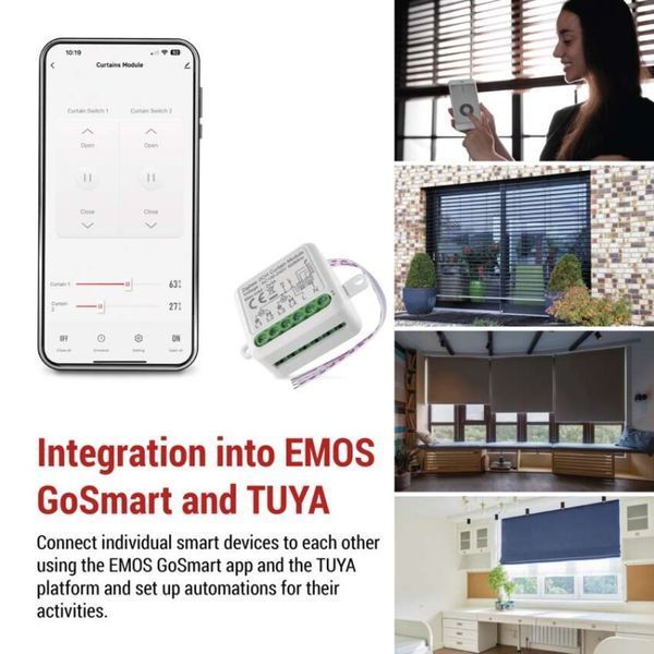 Розумний модуль двигуна EMOS H5110, ZigBee 3.0, 2-канальний H5110 фото