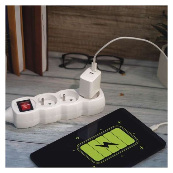 Універсальний USB зарядний пристрій EMOS V03G35 2xUSB-С 15W 220V V03G35 фото