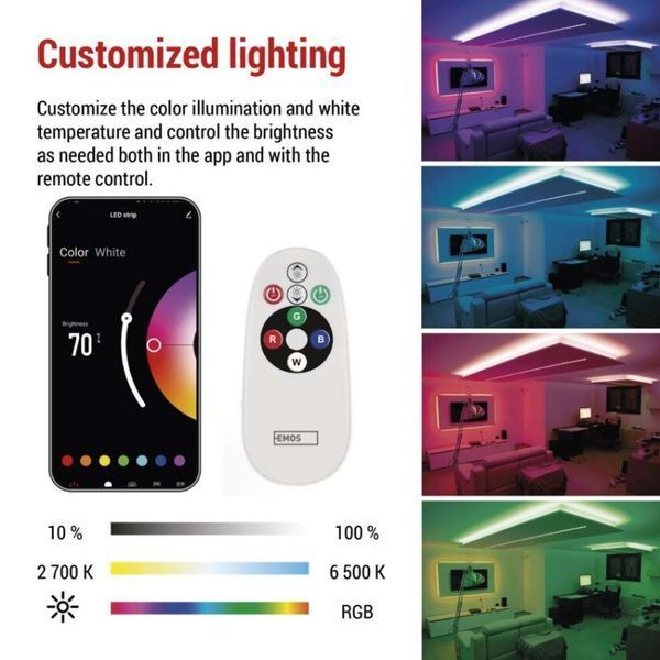 Світлодіодна стрічка GoSmart WiFi 2 м, 11 Вт, 750 лм, RGB/CCT ZPW218R ZPW218R фото