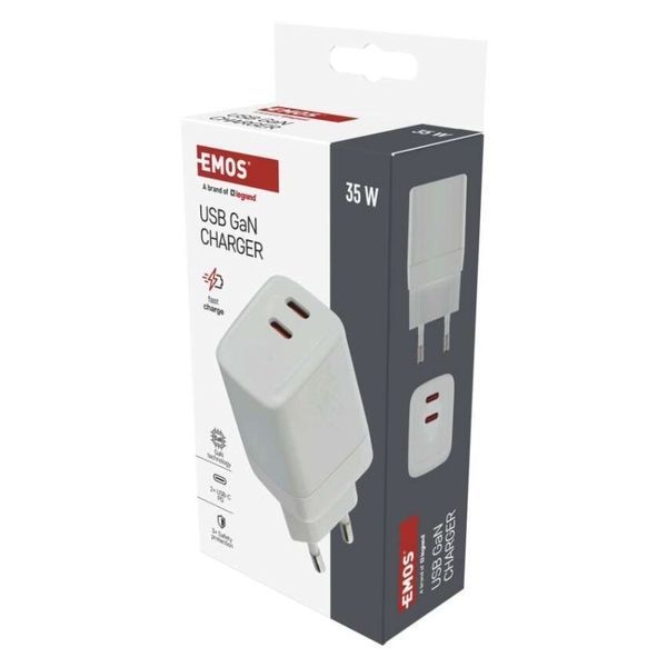 Універсальний USB зарядний пристрій EMOS V03G35 2xUSB-С 15W 220V V03G35 фото