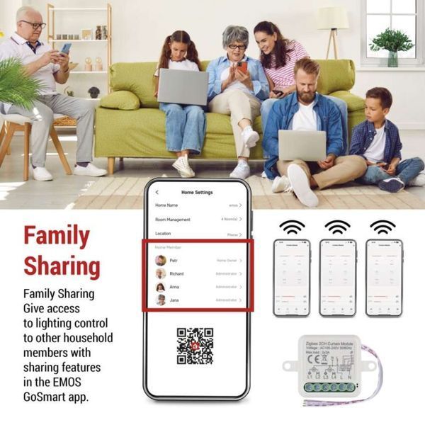 Розумний модуль двигуна EMOS H5110, ZigBee 3.0, 2-канальний H5110 фото