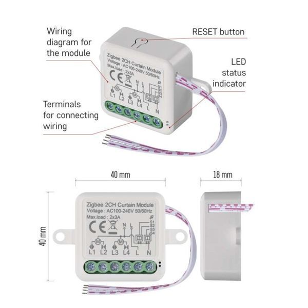 Розумний модуль двигуна EMOS H5110, ZigBee 3.0, 2-канальний H5110 фото