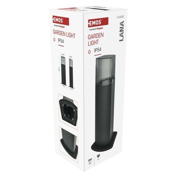 Світильник світлодіодний садовий EMOS ZGL0A0P e27, ip54, 25w, стовп ZGL0A0P фото