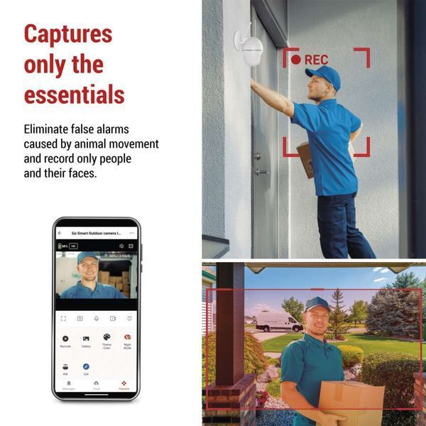 Розумна IP-камера Emos H4057 GoSmart зовнішня з Wi-Fi, живлення 5V/1A, біла H4057 фото