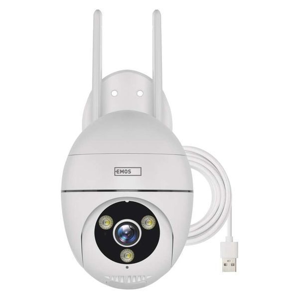 Розумна IP-камера Emos H4057 GoSmart зовнішня з Wi-Fi, живлення 5V/1A, біла H4057 фото