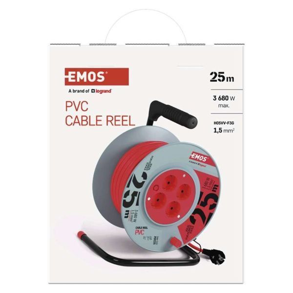 Сетевой удлинитель на катушке Emos P09225 4 розетки 25 м 1,5 мм&sup2; P09225 фото