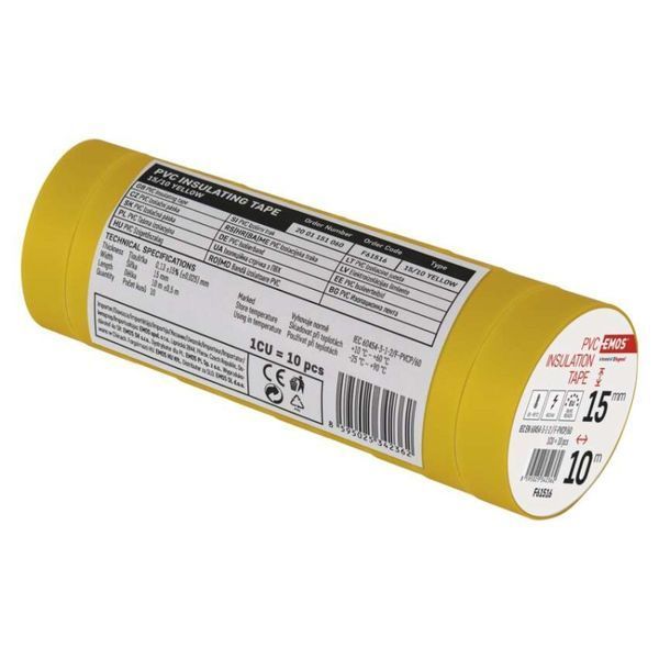 Ізоляційнв стрічка EMOS PVC 15/10 YELLOW F61516 F61516 фото