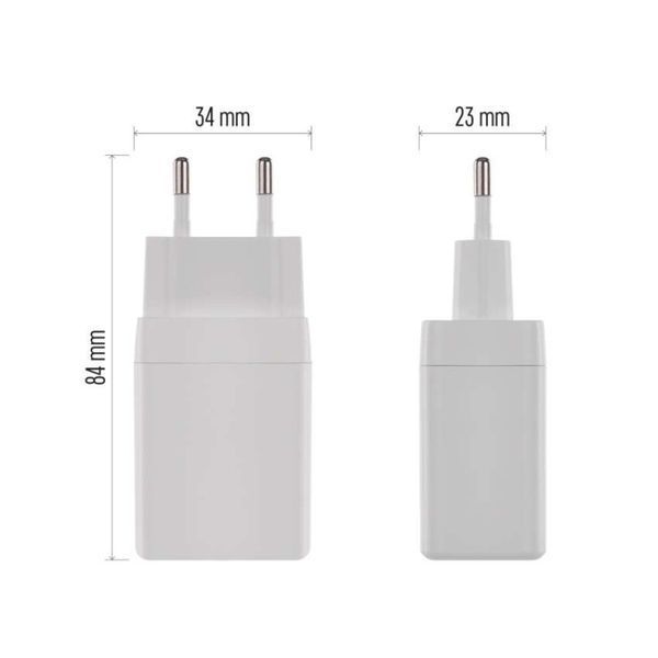 Універсальний USB GAN зарядний пристрій EMOS V04G45 1xUSB-A, 1xUB-C 20W 220V PD V04G45 фото