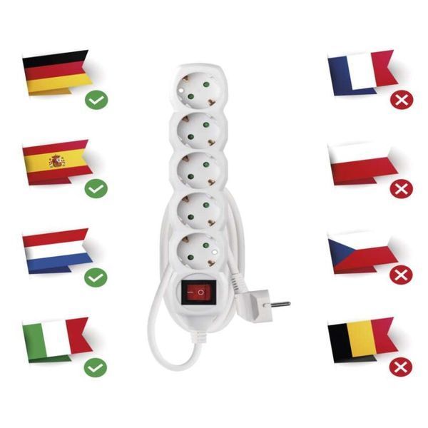 Мережевий подовжувач Emos P1521R 5 розеток 1,5 м 1,5 мм&sup2; P1521R фото