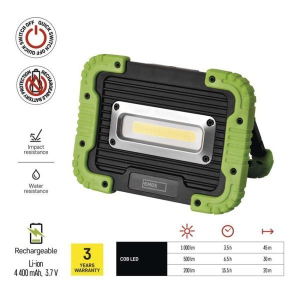 Фонарь прожектор аккумуляторный Emos P4533 1000 Lm 4400 mAh P4533 фото