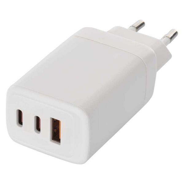 Универсальное USB GAN зарядное устройство EMOS V05G65 1xUSB-A, 2xUB-C 65W 220V PD V05G65 фото