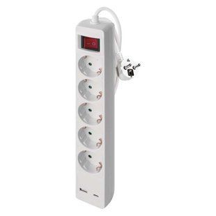Мережевий подовжувач Emos P1523CU 5 розеток 3 м 1,5 мм&sup2; USB-A USB-C P1523CU фото