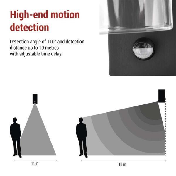 Светильник светодиодный садовый EMOS ZGC040P e27, ip44, PIR, 15w, настенный ZGC040P фото