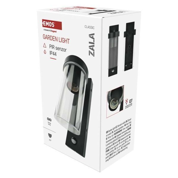 Светильник светодиодный садовый EMOS ZGC040P e27, ip44, PIR, 15w, настенный ZGC040P фото