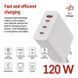 Универсальное USB GAN зарядное устройство EMOS V06G120 1xUSB-A, 3xUB-C 120W 220V PD V06G120 фото 3