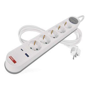 Мережевий подовжувач Emos P1523FC 5 розеток 3 м 1,5 мм&sup2; USB-A USB-C P1523FC фото