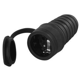 Розетка гумова IP44 чорна шуко EMOS P0049 P0049 фото