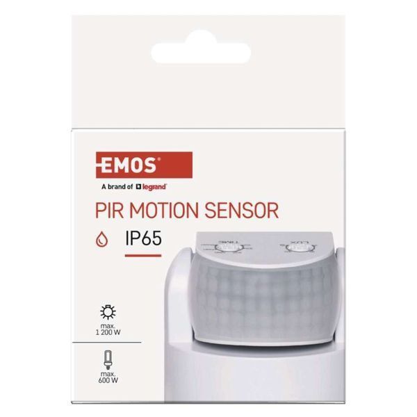 Датчик руху EMOS PIR IP65 W 1200W Білий G1240 G1240 фото