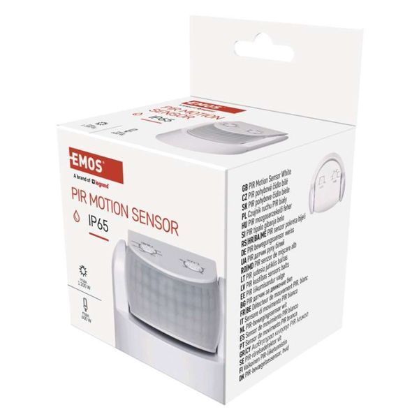 Датчик руху EMOS PIR IP65 W 1200W Білий G1240 G1240 фото