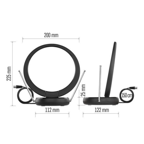 Антена кімнатна EMOS J0704 DVB-T2, DAB, фільтр LTE/4G/5G
