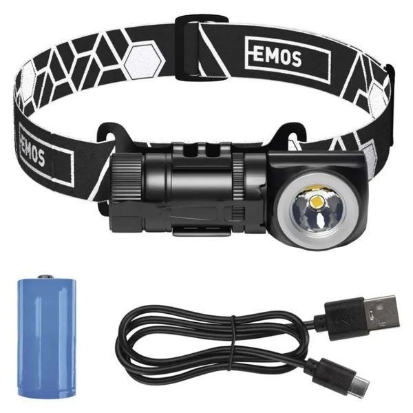 Лiхтар налобний акумуляторний LED EMOS P3544 500 Lm, Li-Ion 800 mAh, метал P3544 фото