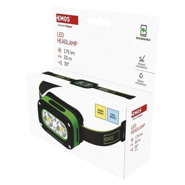Ліхтар налобний акумуляторний Emos P3545 175 Lm 800 mAh Li-Ion P3545 фото