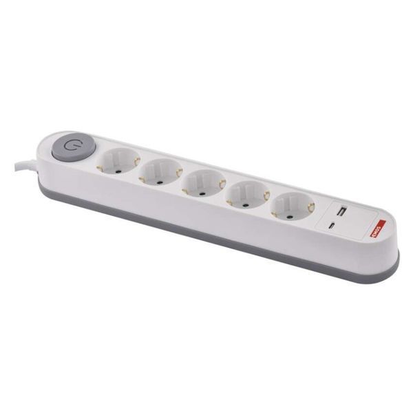 Мережевий подовжувач Emos P1523PD 5 розеток 3 м 1,5 мм&sup2; USB-A USB-C P1523PD фото