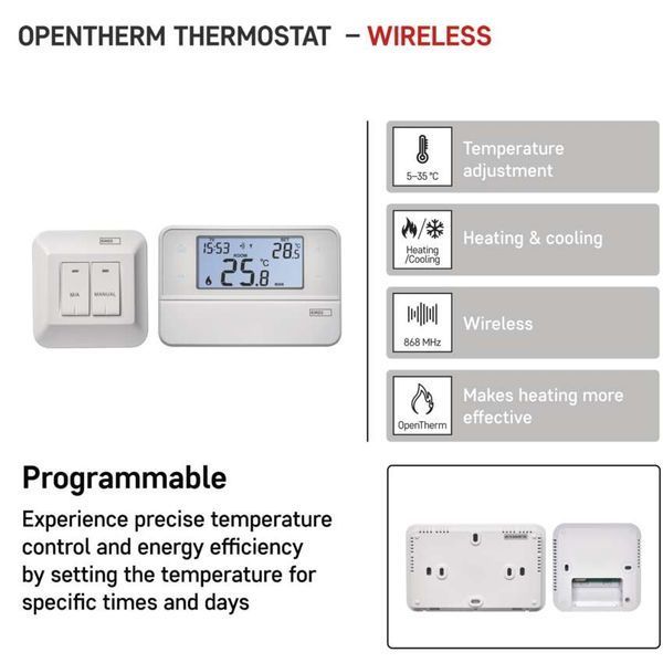 Кімнатний програмований бездротовий термостат OpenTherm P5616OT P5616OT фото