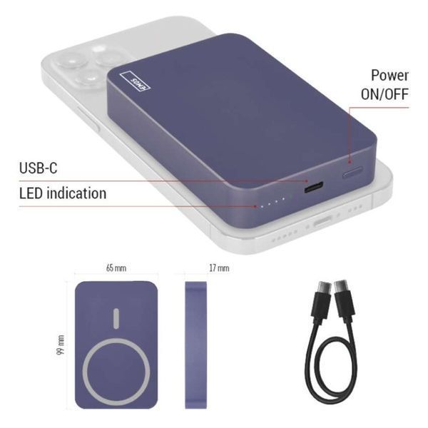 Повербанк беспроводной EMOS B0551BL MagSafe 10 000 мАч 20 Вт B0551BL фото