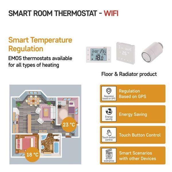 Цифровий кімнатний термостат EMOS P56201 з Wi-Fi P56201 фото
