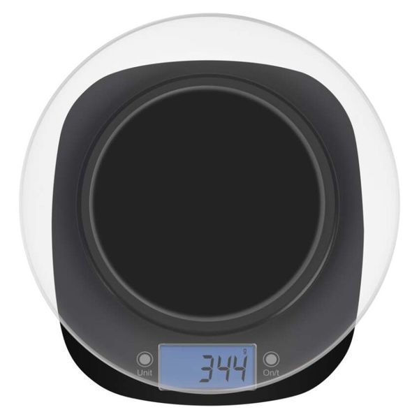 Цифровые кухонные весы EMOS EV025, черные с чашей EV025 фото