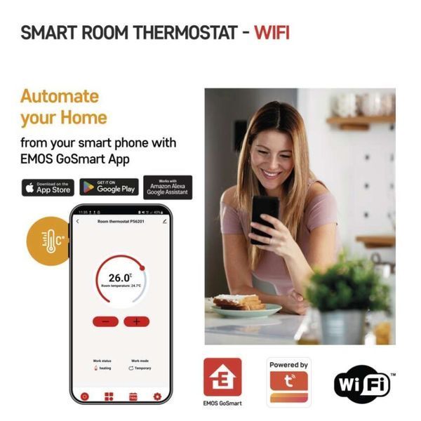 Цифровий кімнатний термостат EMOS P56201 з Wi-Fi P56201 фото