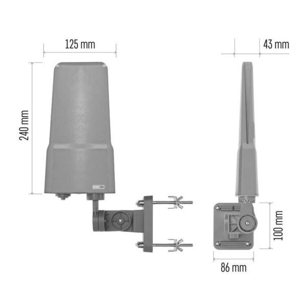 Антена універсальна EMOS J0804 DVB-T2, DAB, фільтр LTE/4G/5G