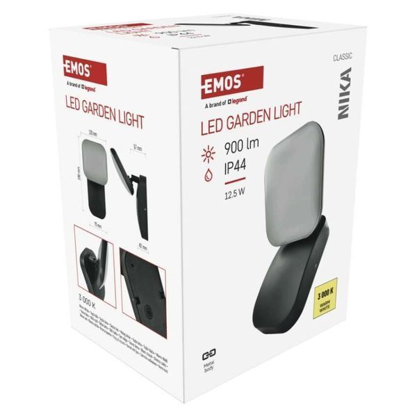 Світильник світлодіодний садовий EMOS NIKA, 12 &times; 12 &times; 20 cm, 12.5 W, Теплий білий ZGE014L ZGE014L фото