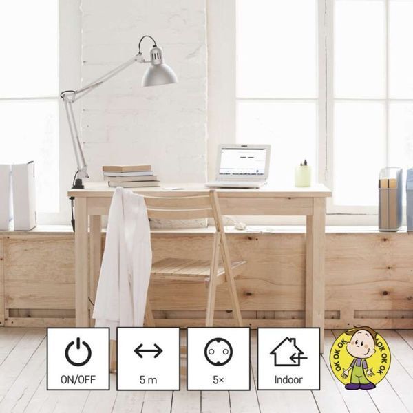 Мережевий подовжувач Emos P1525R 5 розеток 5 м 1,5 мм&sup2; P1525R фото