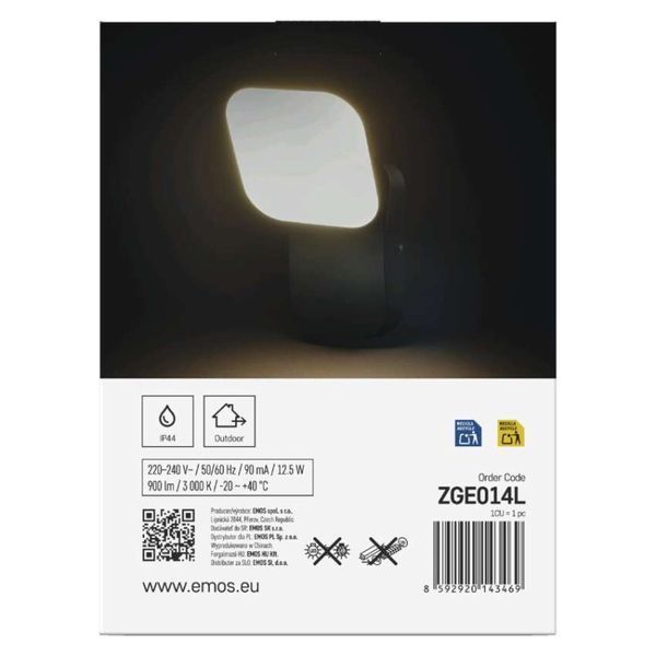 Світильник світлодіодний садовий EMOS NIKA, 12 &times; 12 &times; 20 cm, 12.5 W, Теплий білий ZGE014L ZGE014L фото