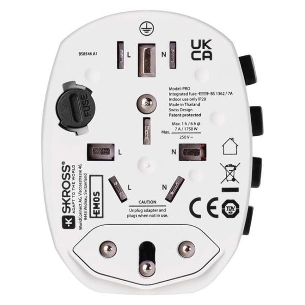 Універсальний адаптер для подорожей EMOS P0056N SCHUKO=US,AS,AUS,NZ,CN,AF,ME,GB,CH,IT,HK,INr P0056N фото
