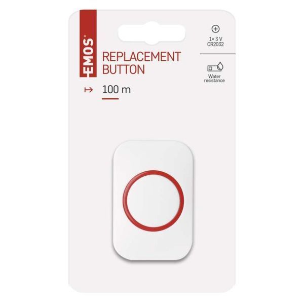Кнопка для звонка EMOS P5732T 100м IP44 1&times; CR2032, шт, P5732T, P5732T P5732T фото