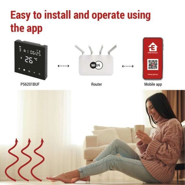 Программируемый напольный проводной WiFi термостат GoSmart P56201BUF P56201BUF фото