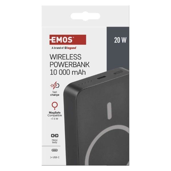 Повербанк беспроводной EMOS B0551GY MagSafe 10 000 мАч 20 Вт B0551GY фото
