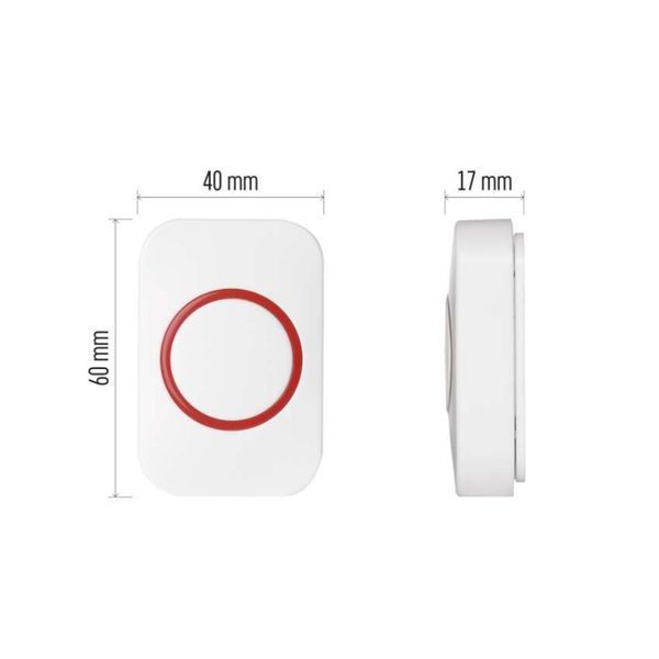 Кнопка для звонка EMOS P5732T 100м IP44 1&times; CR2032, шт, P5732T, P5732T P5732T фото