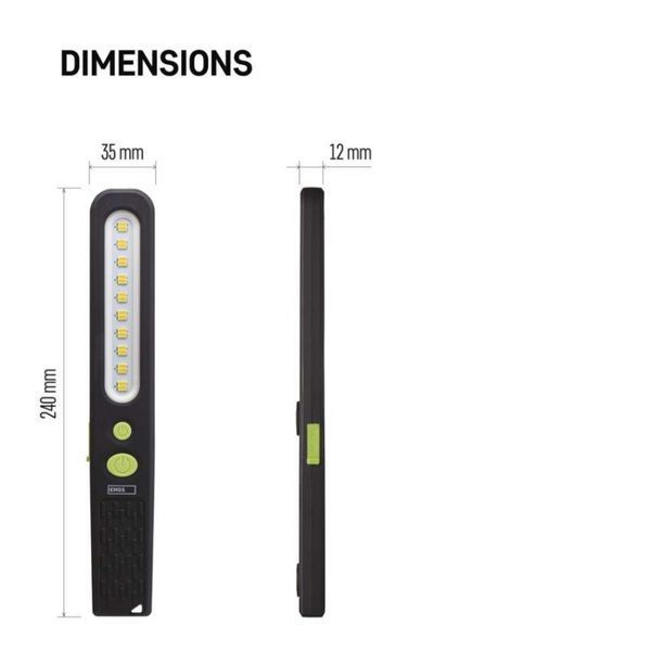 Ліхтар акумуляторний Emos P4538 700 Lm 1200 mAh пластик гума магніт P4538 фото
