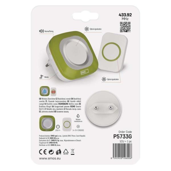 Беспроводной дверной звонок EMOS P5733G P5733G фото