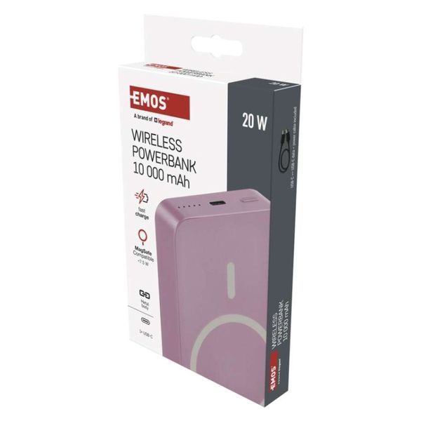 Повербанк бездротовий EMOS B0551S MagSafe 10 000 мАг 20 Вт B0551S фото